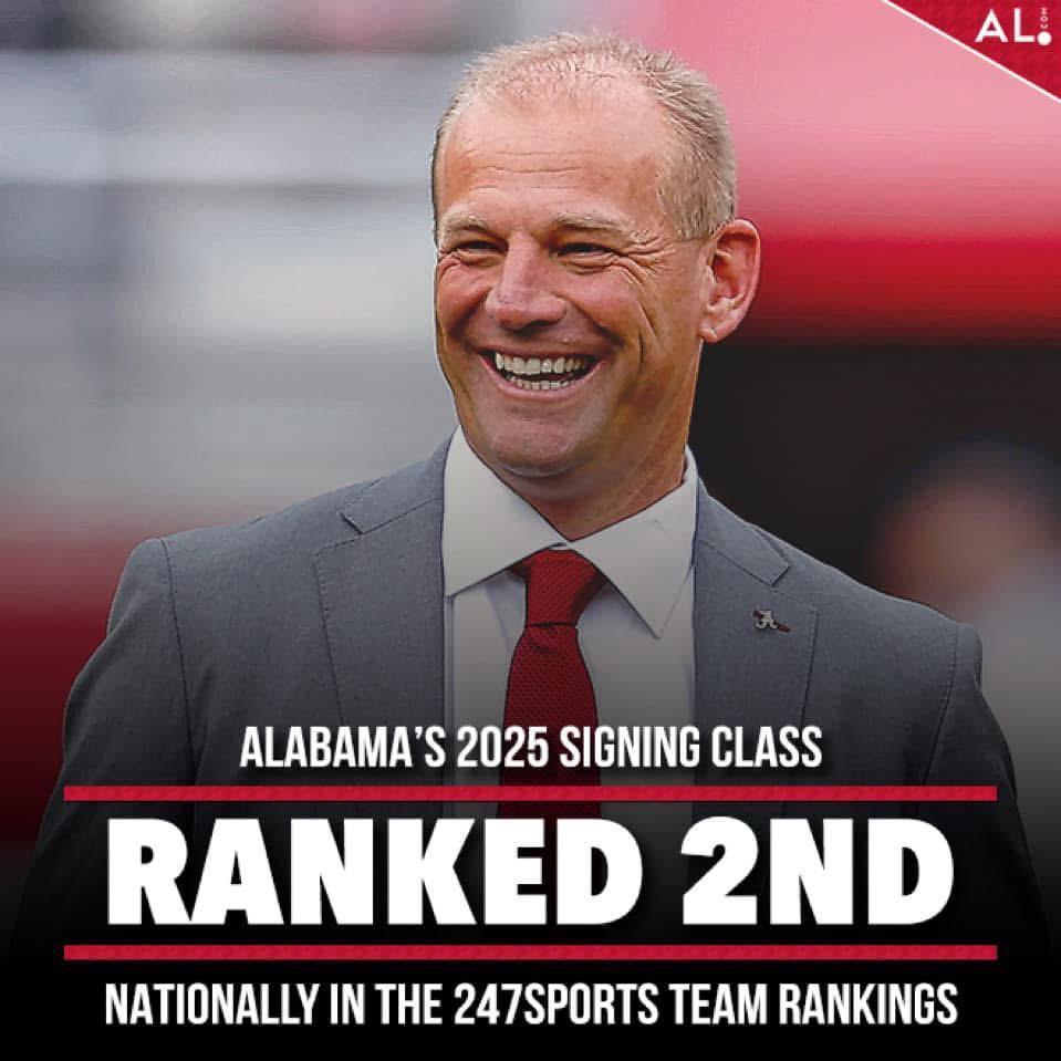 Alabama’s recruiting class currently ranks 2nd nationally in the